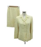 マックスマーラ MAX MARA スーツ セットアップ 上下 上8 下6 クリーム色 テーラードジャケット シングルブレスト 総裏地 ミドル丈 タイトスカート ひざ丈 /YS43 ■GY58