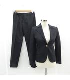  フェアリーローズ FAIRY ROSE フォーマルスーツ セットアップ 上下 紺 ネイビー テーラードジャケット ミドル丈 シングルボタン 総裏地 テーパードパンツ ロング丈 ストライプ柄 /SM1 ■GY58