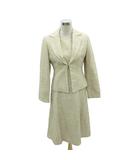 ギャラリービスコンティ GALLERY VISCONTI セットアップ 上下 ジャケット ミドル丈 ワンピース スクエアネック 半袖 ミモレ丈 2点セット 3 ベージュ /HO10 ■GY58