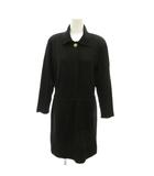 美品 襟付きワンピース ウール M 黒 ブラック レギュラーカラー 長袖 /YJ ■GY60