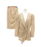 トラサルディ TRUSSARDI ヴィンテージ セットアップ スーツ ジャケット タイトスカート ベージュ ラップデザイン 長袖 /NU ■GY60