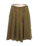 ヒューマンウーマン HUMAN WOMAN ワイドクロップドパンツ タック ウール SS 茶 ブラウン /GV ■GY60