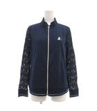 ブラック&ホワイト BLACK&WHITE ジャケット L 紺 ネイビー 長袖 スタンドカラー レーススリーブ /ML ■GY60