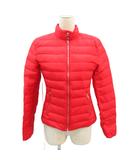 ダウンジャケット 上着 ミドル丈 M 赤 レッド スタンドカラー /HO65 ■GY58