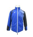 ミズノ MIZUNO スポーツウエア ウィンドブレーカー ミドル丈 M 青 ブルー 黒 ブラック スタンドカラー 総柄 /HO66 ■GY58