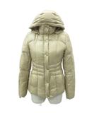 ダウンジャケット 上着 ミドル丈 2WAY 38 ベージュ フード付き /SM26 ■GY58