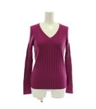 ニット セーター ウール混 長袖 Vネック 38 紫 パープル /XZ ■GY58