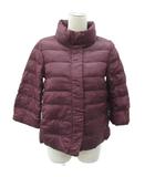 ダウンジャケット 上着 ミドル丈 S ボルドー スタンドカラー 七分袖 /SM28 ■GY58