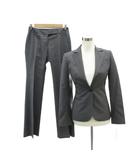 ザ・スーツカンパニー THE SUIT COMPANY スーツ フォーマル セットアップ 上下 テーラードジャケット ミドル丈 シングルボタン ストライプ柄 スラックスパンツ ロング丈 グレー /SM38 ■GY58