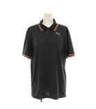 プーマ PUMA ポロシャツ L 黒 ブラック 半袖 ポロカラー ロゴ刺繍 /LP ■GY58