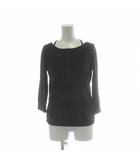 アンサンブルニット 2 黒 ブラック 無地 ラウンドネック 七分袖 ラメ入り /PP ■GY58