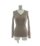 イエナ IENA ニット セーター ウール 茶 ブラウン Vネック リブ編み 長袖 タイト トップス /PP ■GY58