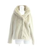 フェイクファーコート S 白 ホワイト フード付き 長袖 無地 /LP ■GY58