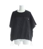 イエナ IENA ポンチョ 上着 F 黒 ブラック 半袖 ラウンドネック 裾ドローストリング /LP ■GY58