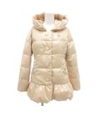 ダウンジャケット 2 ベージュ フード付き リボン /NL ■GY58