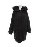 アズールバイマウジー AZUL by moussy N3B モッズコート 中綿 ロング フェイクファー フード裏ボア ジップアップ M 黒 ブラック /GV ■GY58