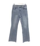 デニムパンツ ジーンズ 40 青 ブルー 長ズボン 切りっぱなし裾 ハイウエスト /ML ■GY58