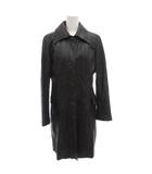 オフオン ofuon ラムレザーコート ステンカラー 比翼 中綿ライナー付 羊革 38 黒 ブラック /GV ■GY58