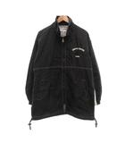 ブルゾン L 黒 ブラック 白 ホワイト 長袖 スタンドカラー ロゴ刺繍 /SX ■GY60