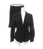 22オクトーブル 22 OCTOBRE 美品 セットアップ テーラードジャケット 台形スカート 36 黒 ブラック ノッチドラペル シングルブレスト ひざ丈 /SJ ■GY60