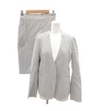 グリーンレーベルリラクシング ユナイテッドアローズ green label relaxing 美品 セットアップ ジャケット タイトスカート 40 灰色 グレー ノーカラー ひざ丈 /SJ ■GY60