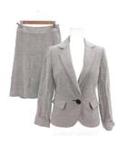 インディヴィ INDIVI スーツ ジャケット スカート 36 グレー 織り柄 テーラードカラー 長袖 /TZ ■GY60