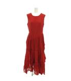 イエナ IENA レッドティアードマキシワンピース 36 赤 レッド ノースリーブ ラウンドネック /YJ ■GY60