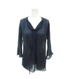 イエナ IENA ブラウス 紺 ネイビー 七分袖 Vネック フリル襟 /YJ ■GY60