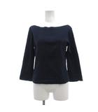 ラルフローレン RALPH LAUREN 美品 カットソー M 紺 ネイビー 無地 ボートネック 七分袖 /SX ■GY60