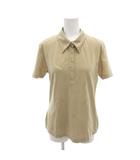 インゲボルグ INGEBORG 美品 ポロシャツ ベージュ ロゴ総柄 半袖 レギュラーカラー /HW ■GY60