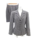 アニエスベー agnes b. スーツ ジャケット タイトスカート ウール 1 灰色 グレー 無地 テーラードカラー 長袖 ひざ丈 /SJ ■GY60