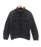 美品 ダウンジャケット M 黒 ブラック 無地 スタンドカラー 長袖 /SJ ■GY60