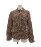 イエナ IENA ハーフコート ジャケット ツイード ウール 赤 レッド 茶 ブラウン /JS ■GY60