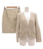 ボールジー BALLSEY トゥモローランド セットアップ ノーカラージャケット スカート ブークレジャージー ウール 38 グレー /JS ■GY60