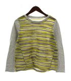 ギャバジンケーティー Gabardine K.T Tシャツ カットソー 長袖 クルーネック ボーダー柄 9 グレー 緑 グリーン /XZ ■GY58