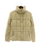 ダウンジャケット アウター ハイネック ジップアップ 36 ベージュ /XZ ■GY58
