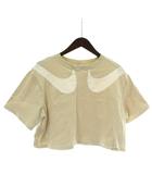 ナイキ NIKE Tシャツ カットソー 半袖 ショート丈 クロップド クルーネック ロゴ L ベージュ /XZ ■GY58