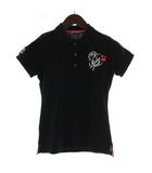 ラッセルノ Russeluno ゴルフウェア ポロシャツ 半袖 ロゴ プリント 0 黒 ブラック /XZ ■GY58