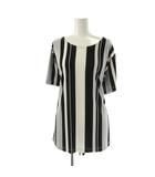 ブラウス プルオーバー ストライプ S 黒 グレー 白 /CX ■GY58