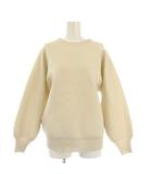 mavie トレーナー 長袖 クルーネック ストレッチ ワンカラー ラメ F ライトベージュ /BB ■GY58