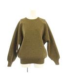 mavie トレーナー 長袖 クルーネック ストレッチ ワンカラー ラメ F カーキ /BB ■GY58