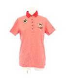 カステルバジャック CASTELBAJAC SPORT ゴルフウェア ポロシャツ 半袖 レギュラーカラー ハーフボタン ワッペン ロゴ 刺繍 42 赤 レッド /BB ■GY58