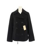 無印良品 良品計画 ピーコート Pコート アウター ショート丈 ダブル ワンカラー ウール M 黒 ブラック タグ付き /BB ■GY58