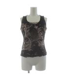 スフィッツィオ SFIZIO タンクトップ カットソー ノースリーブ 総柄 US8 黒 ブラック ピンク 茶 ブラウン /KU ■GY58