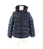 ユナイテッド・カラーズ・オブ・ベネトン UNITED COLORS OF BENETTON ダウンジャケット アウター ショート丈 フード ジップアップ ワンカラー 140cm 紺 ネイビー /BB ■GY58