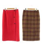 イエナ IENA リバーシブル スカート ロング タイト 40 赤 ベージュ /NR ■GY58