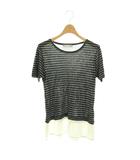 ニット カットソー 半袖 38 グレー 黒 白 /NR ■GY58