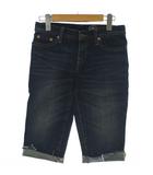 ギャップ GAP デニム ジーンズ 0 インディゴブルー ハーフ丈 無地 ロールアップ裾 /GG ■GY60