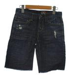 ギャップ GAP デニム ジーンズ 0 インディゴブルー ハーフ丈 ダメージ加工 切りっぱなし裾 /GG ■GY60