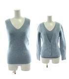 アンサンブルニット アンゴラ 9 青 ブルー Vネック ノースリーブ 長袖 トップス /PP ■GY60